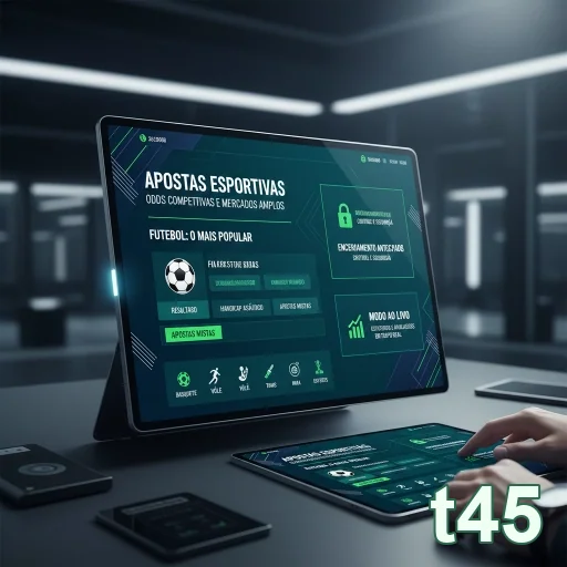 Ilustração de Benefícios do aplicativo t45 em dispositivos móveis